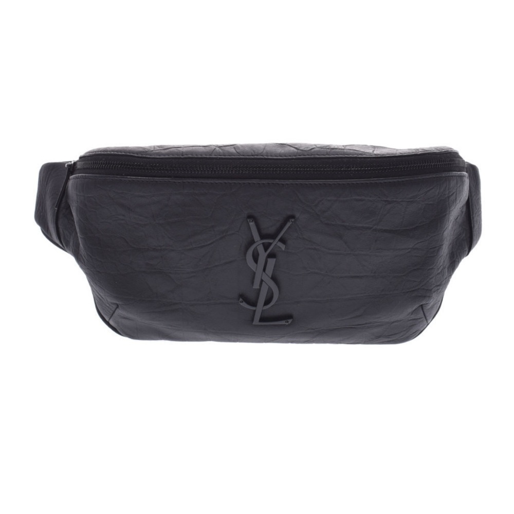 Yves Saint Laurent Marsupio Leather Belt Bag Black on Black Used